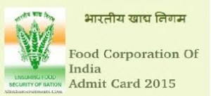 FCI Assistant General Manager and Medical Officer Admit Card 2015 – Download Here