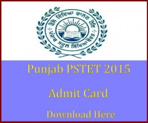 Released! PSTET 2015 Admit Card