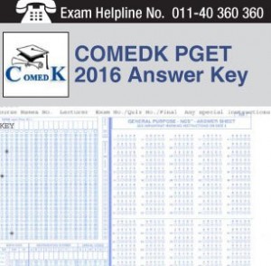 COMEDK PGET 2016 Answer Key