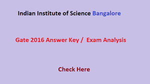 GATE 2016 Answer Key 30 January