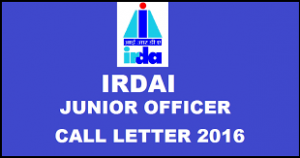 IRDAI Junior Officers Phase I Admit Card 2016