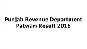 Punjab Revenue Patwari Examination 2016 - Stage I results out