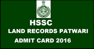 Released! HSSC Land Records Patwari Admit Card 2016