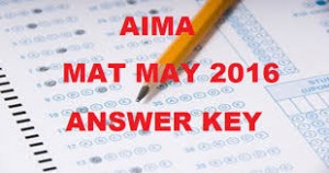AIMA MAT (May 1st) 2016 Answer Key for Paper Based Test