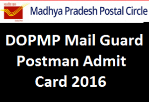 MP Postal Circle Postman and Mailguard Admit Card 2016