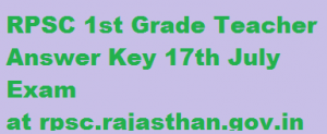 RPSC School Lecturer Exam 2015 (17th July) Answer Key -1st Grade Teacher Exam 2015